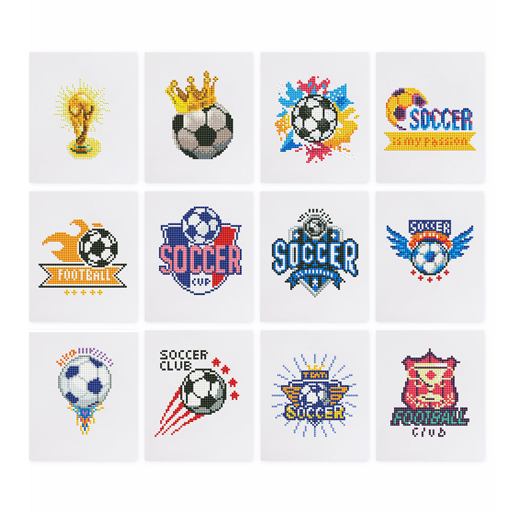 12 mini Diamond Paintings  fotball EM sett