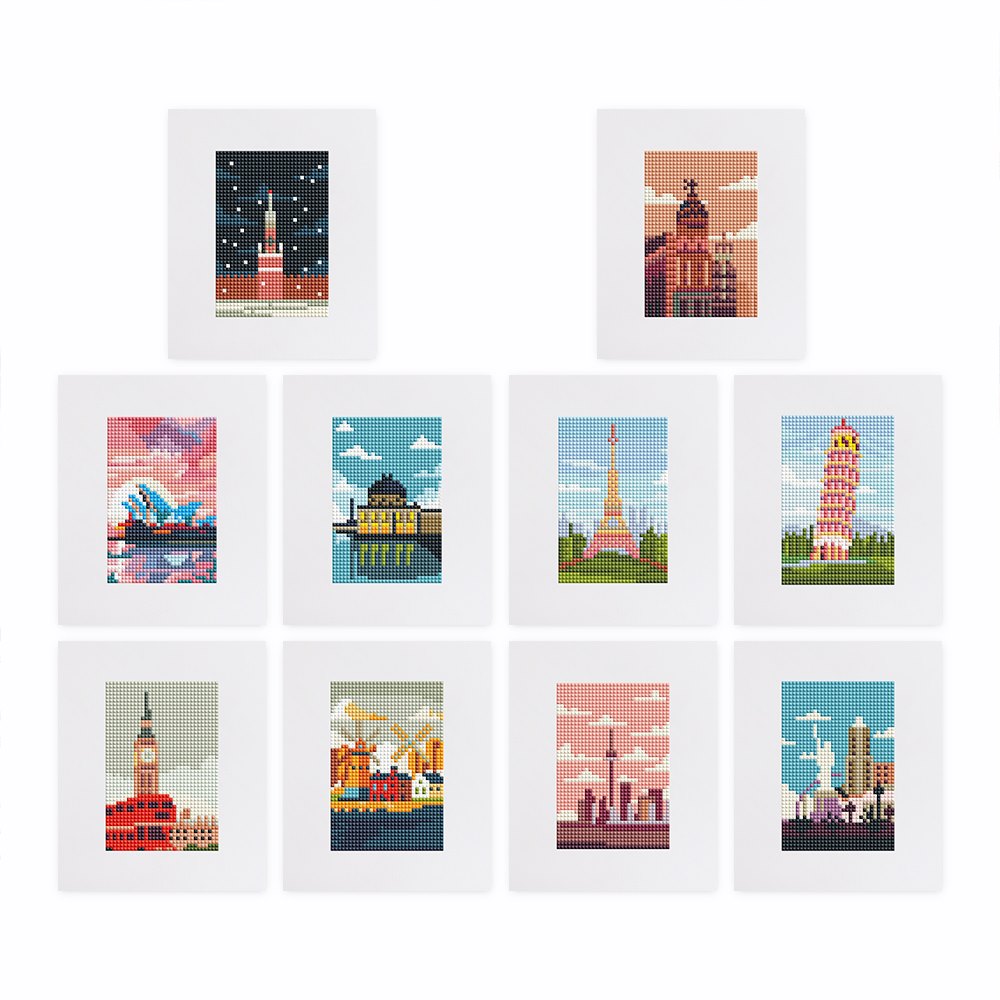 10 mini Diamond Paintings   kjente byer