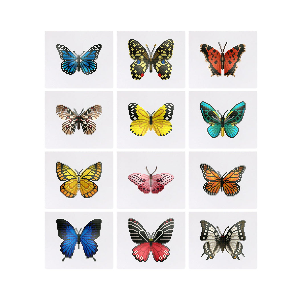 12 Mini Diamond Paintings   Sommerfuglsett