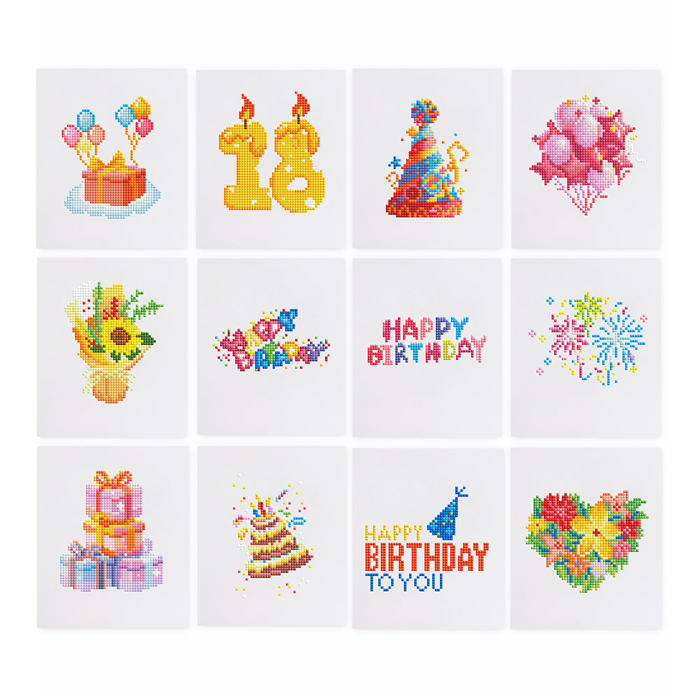 12 mini Diamond Painting  Bursdagssett