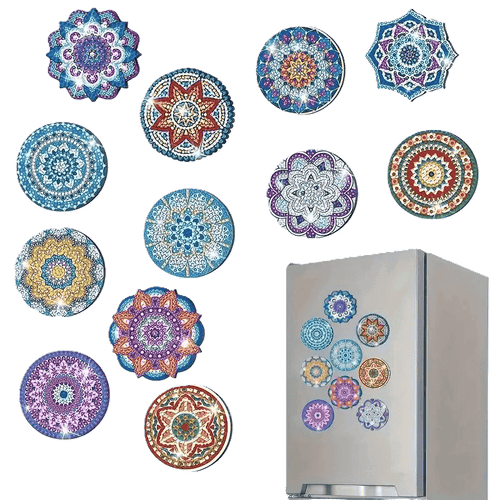 Diamond Painting magneter – Sett med 12 mandalaer