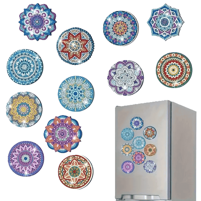 Diamond Painting magneter – Sett med 12 mandalaer