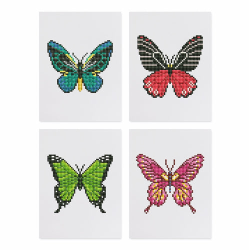 4 mini Diamond Painting - sommerfuglsett