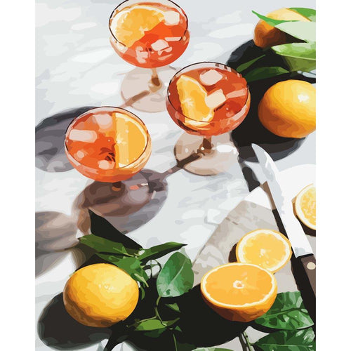 Oransje sommerdrinker  | Maleri etter tall