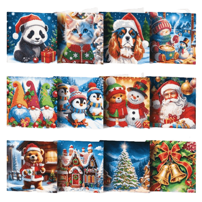 12 julekort   Gledelig Jul sett