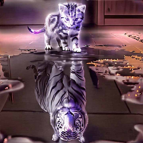 Tiger - Katt Speilbilde - Halloween