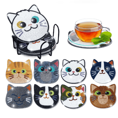 Diamond Painting Katte-underlegg | 8 stk