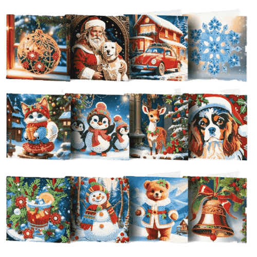 12 julekort - Julemagi-sett