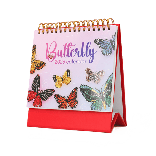 2026 Diamond Painting Skrivebordskalender – Sommerfugl Edition