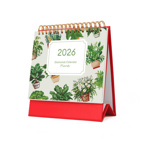 2026 Diamond Painting skrivebordskalender - Planteutgave
