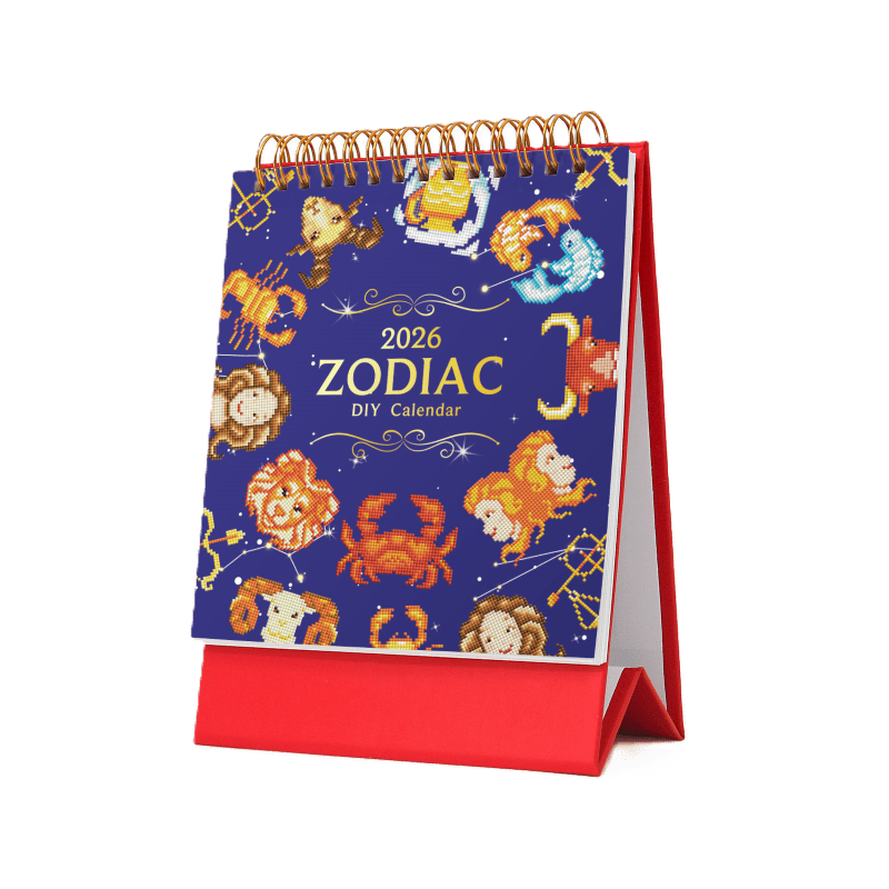 2026 Diamond Painting skrivebordskalender – Stjernetegnsutgave