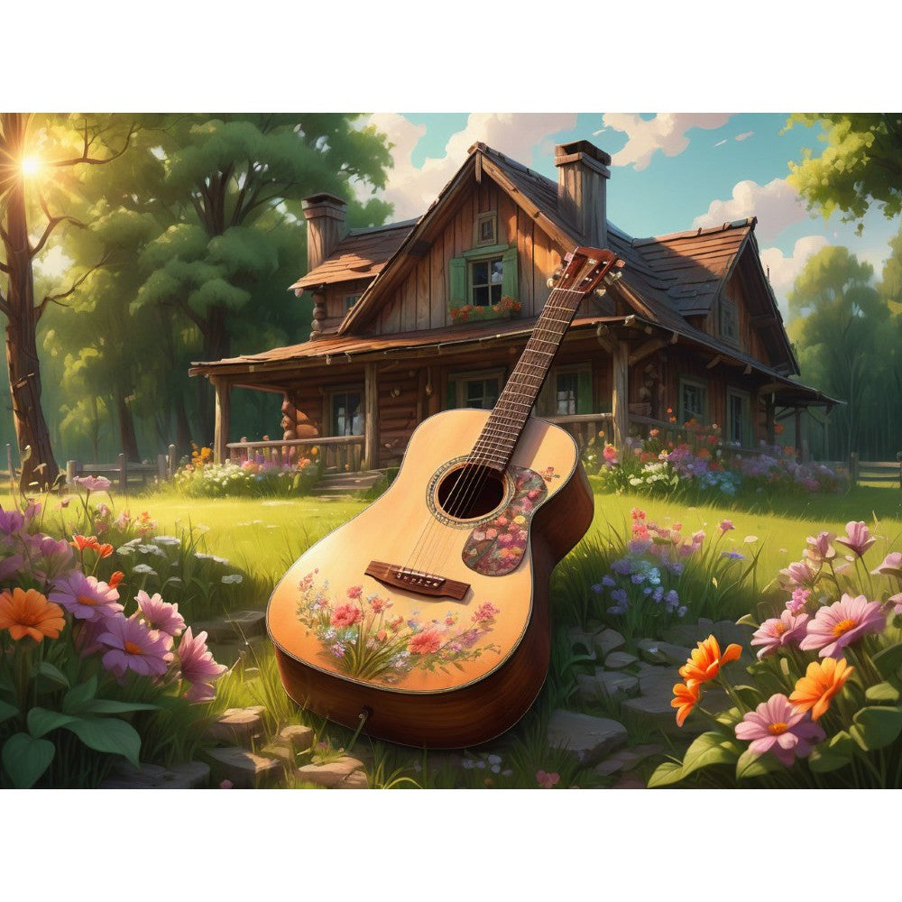 Gitar i koselig hus