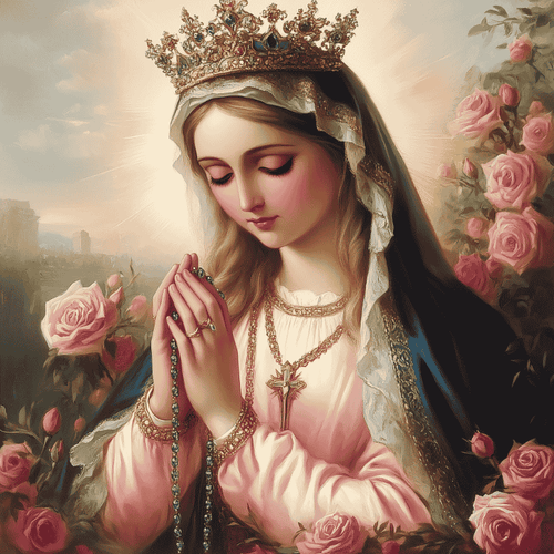 Maria med blomster