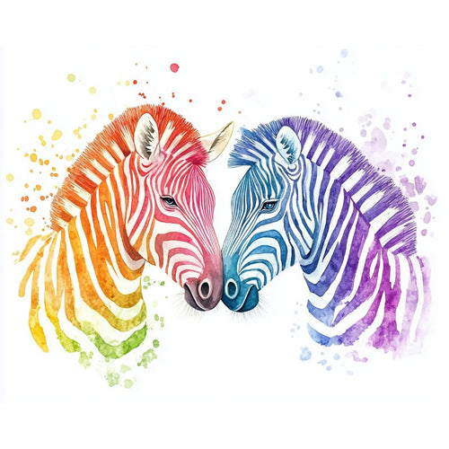 Fargerikt zebra-par