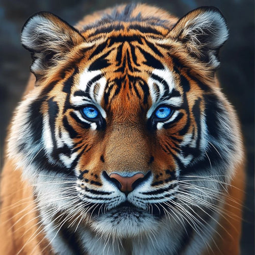 Tiger med blå øyne