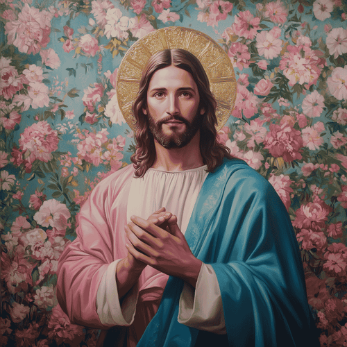 Jesus med blomster