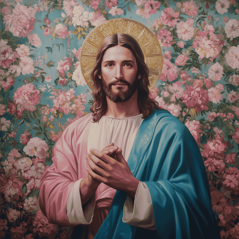 Jesus med blomster