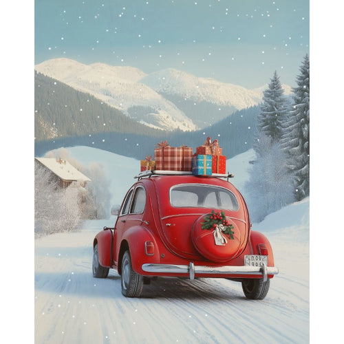 Rød julebil