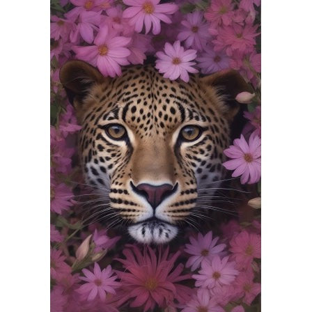 Leopard blant blomster
