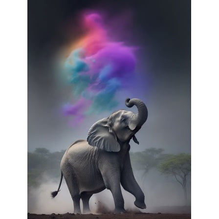 Elefant med malingssprut