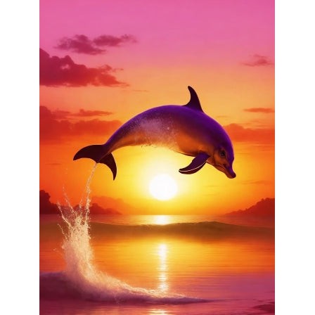Delfin i solnedgang