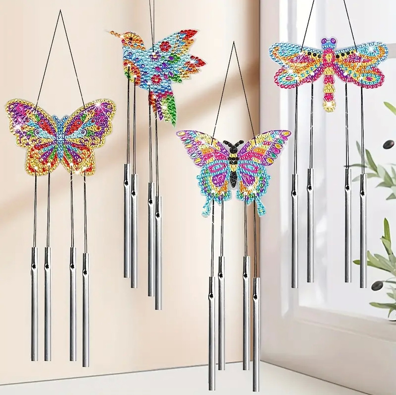 4 delt Diamond Painting  Vindklokke sett