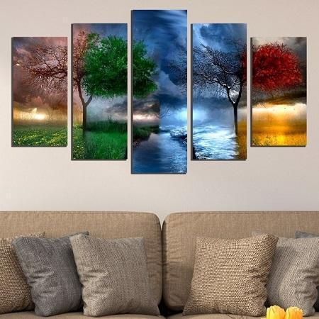 4 säsonger | 5 delar Diamantmålning | Eget foto diamantmålnings | Diamond painting | Fyndiq | Sverige