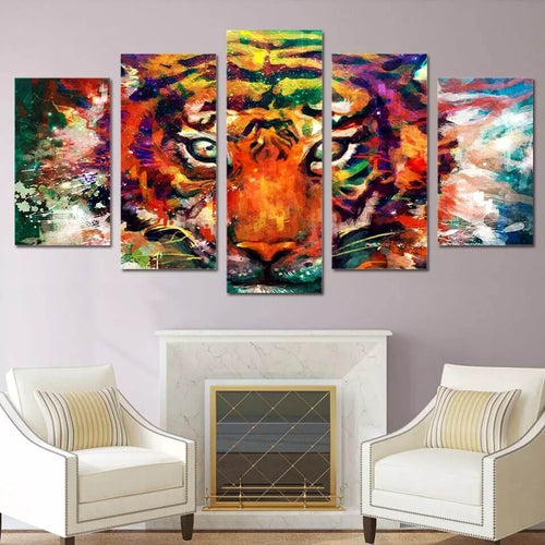 Abstrakt tiger | 5 deler