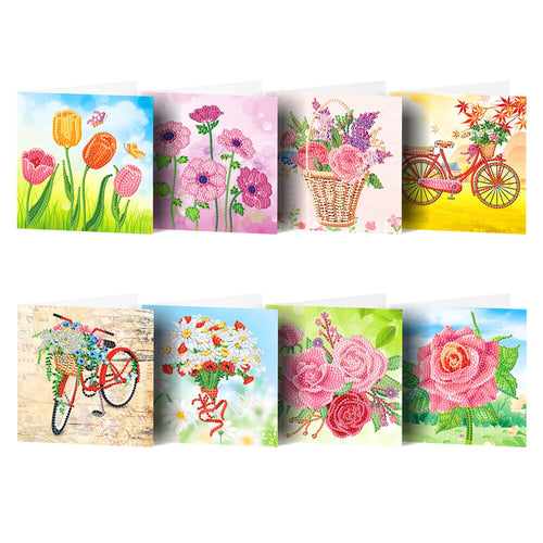 Blomster gratulasjonskort | 8 stk.