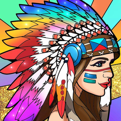 Fargerik indianer