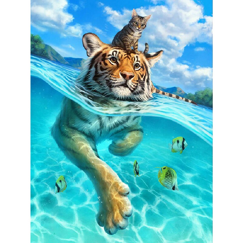 Svømmende tiger