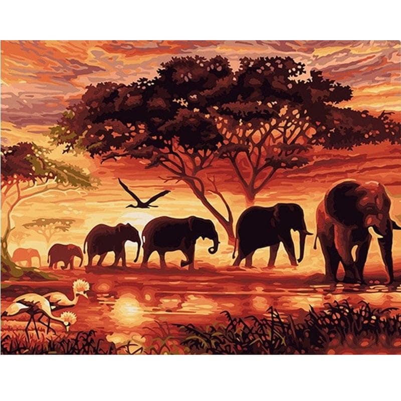 Afrika - Schilderen op nummer Diamond painting | Eigen foto | Dieren | Kopen | Dikke dames | Action | Nederland | Steentjes | Diamant | De Diamond Painter