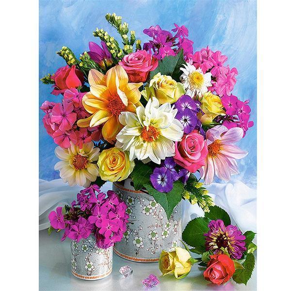 Färgsprakande blommor Färgsprakande blommor Diamantmålning | Eget foto diamantmålnings | Diamond painting | Fyndiq | Sverige