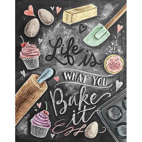 Life is what you bake it Diamantmålning | Eget foto diamantmålnings | Diamond painting | Fyndiq | Sverige