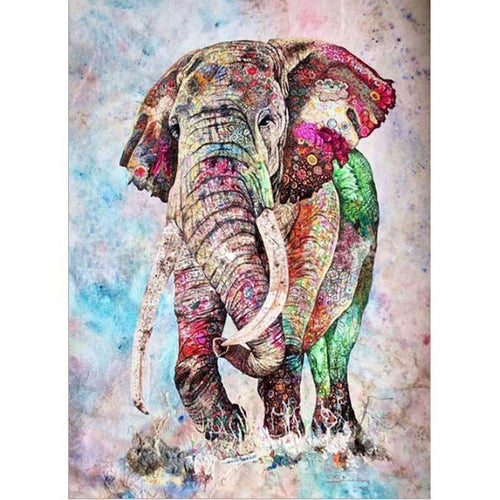 Fargerik elefant 1 | Maleri etter tall