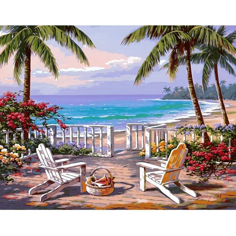Strand   Schilderen op nummer Diamond painting | Eigen foto | Dieren | Kopen | Dikke dames | Action | Nederland | Steentjes | Diamant | De Diamond Painter