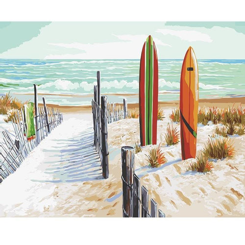 Strand - Schilderen op nummer Diamond painting | Eigen foto | Dieren | Kopen | Dikke dames | Action | Nederland | Steentjes | Diamant | De Diamond Painter